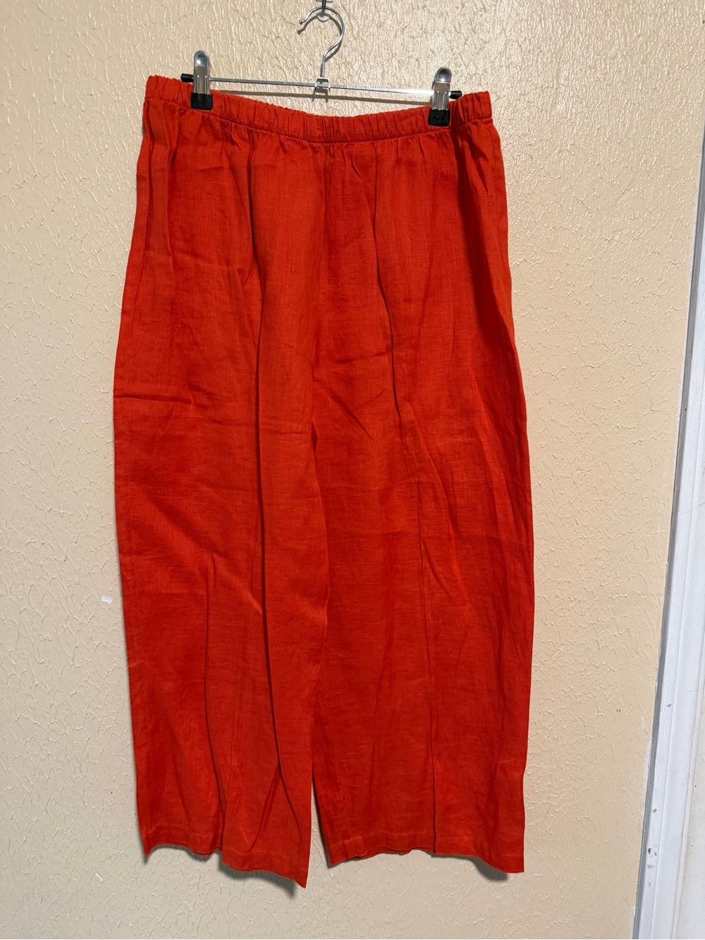 Eileen Fisher‎ 100% Irish Linen Pants Size Large Pull On Stretchy Waistband